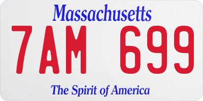 MA license plate 7AM699