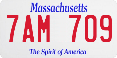 MA license plate 7AM709
