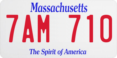 MA license plate 7AM710