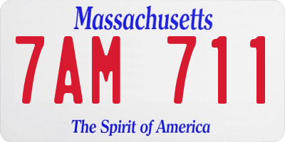 MA license plate 7AM711