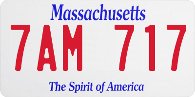 MA license plate 7AM717