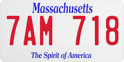 MA license plate 7AM718