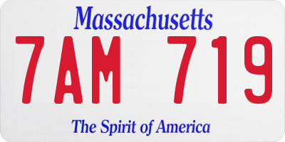 MA license plate 7AM719