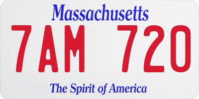 MA license plate 7AM720