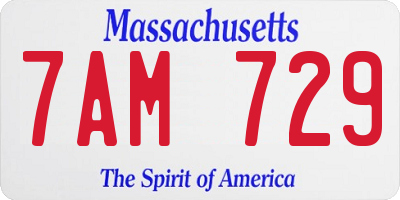 MA license plate 7AM729