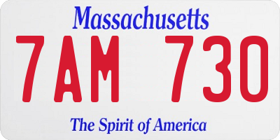 MA license plate 7AM730