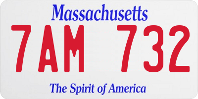 MA license plate 7AM732