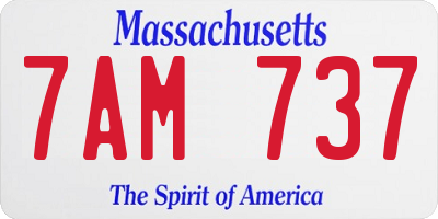 MA license plate 7AM737