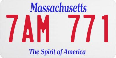 MA license plate 7AM771