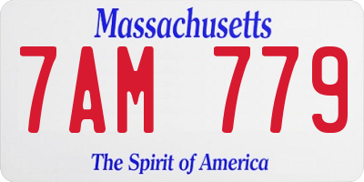 MA license plate 7AM779