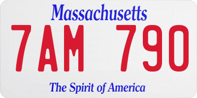 MA license plate 7AM790