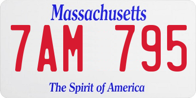 MA license plate 7AM795