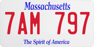 MA license plate 7AM797