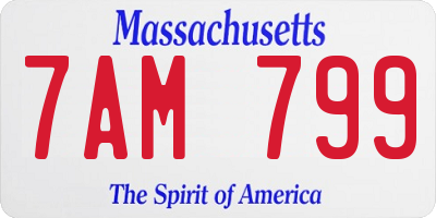 MA license plate 7AM799