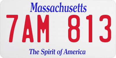 MA license plate 7AM813