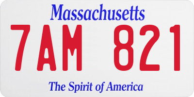 MA license plate 7AM821