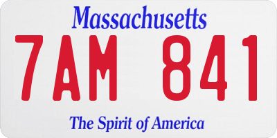 MA license plate 7AM841