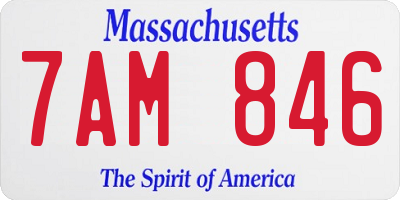 MA license plate 7AM846