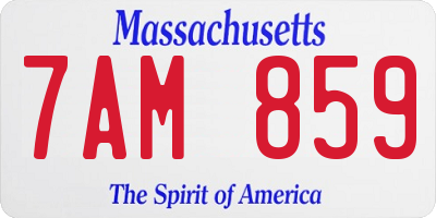 MA license plate 7AM859