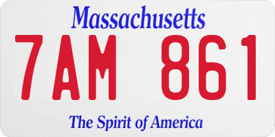 MA license plate 7AM861