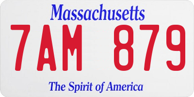 MA license plate 7AM879