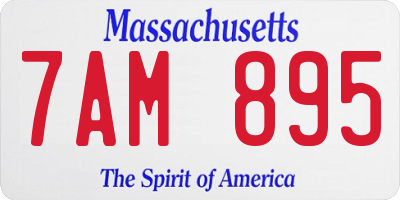 MA license plate 7AM895