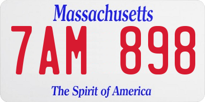MA license plate 7AM898