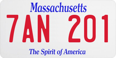MA license plate 7AN201