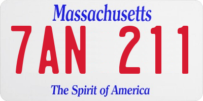 MA license plate 7AN211