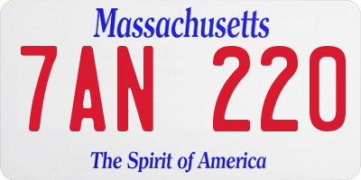 MA license plate 7AN220