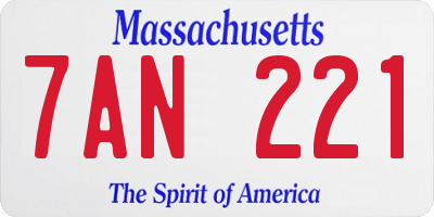 MA license plate 7AN221
