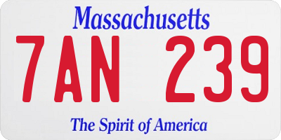 MA license plate 7AN239