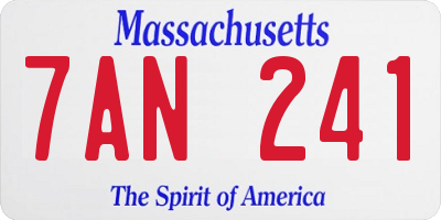 MA license plate 7AN241