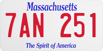 MA license plate 7AN251