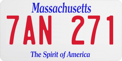 MA license plate 7AN271
