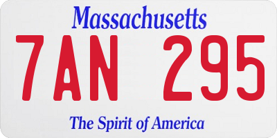 MA license plate 7AN295