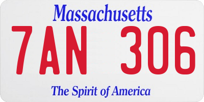 MA license plate 7AN306