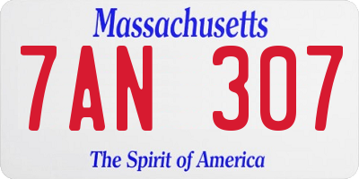 MA license plate 7AN307