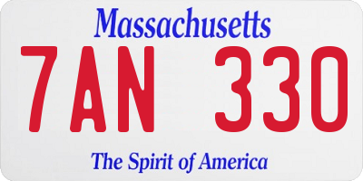 MA license plate 7AN330