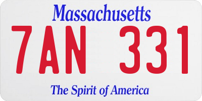 MA license plate 7AN331