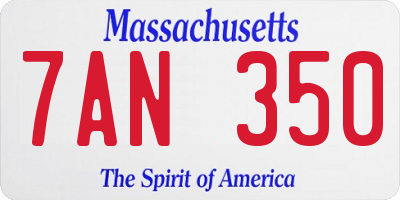 MA license plate 7AN350