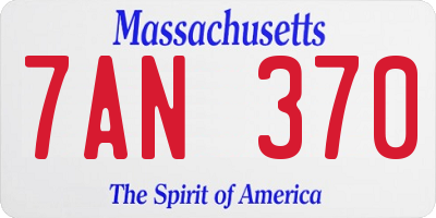 MA license plate 7AN370