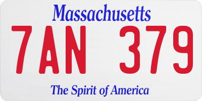 MA license plate 7AN379