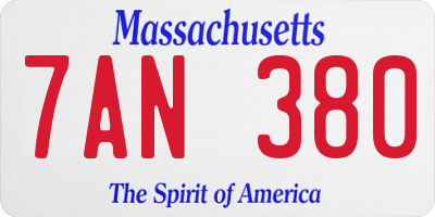 MA license plate 7AN380