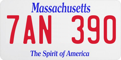 MA license plate 7AN390