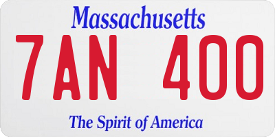 MA license plate 7AN400