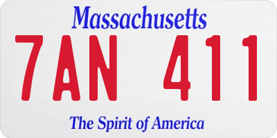 MA license plate 7AN411