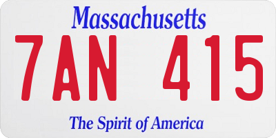 MA license plate 7AN415