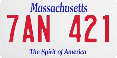 MA license plate 7AN421