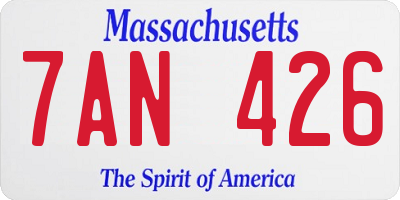 MA license plate 7AN426